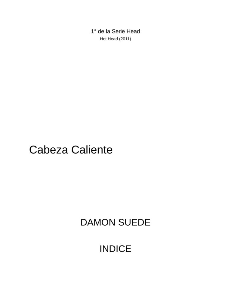 Cabeza Caliente Spanish Edition Damon Suede Kitap Kapağı