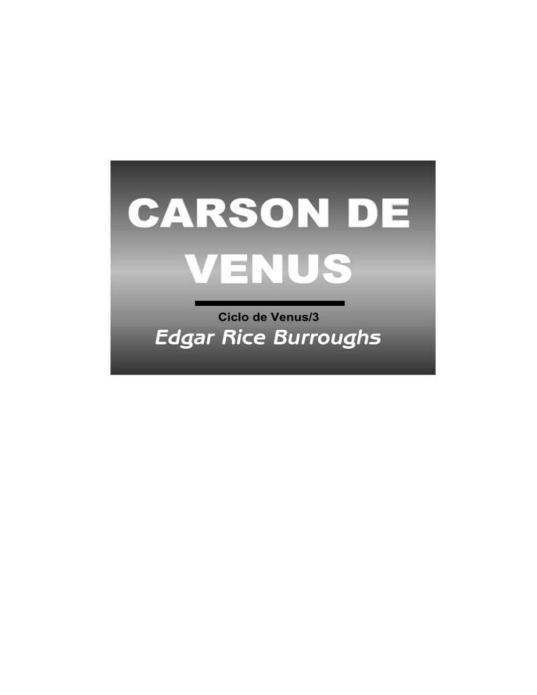 Carson de Venus Burroughs Edgar Rice Kitap Kapağı