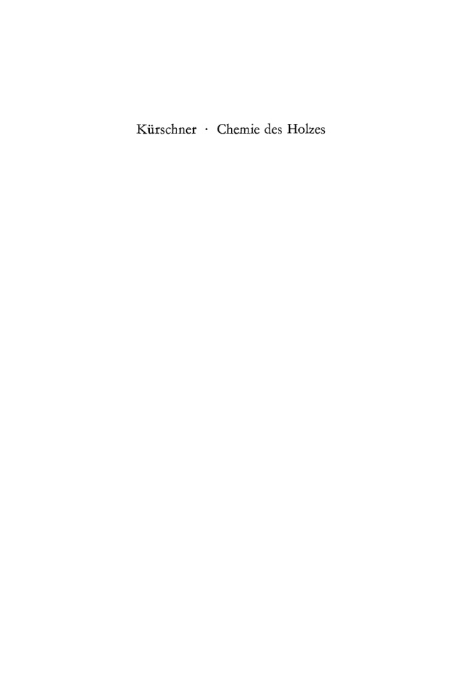 Chemie des Holzes German Edition Karl Kurschner Kitap Kapağı