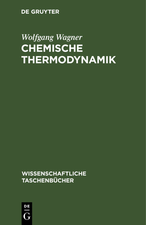 Chemische Thermodynamik German Edition Wolfgang Wagner Kitap Kapağı