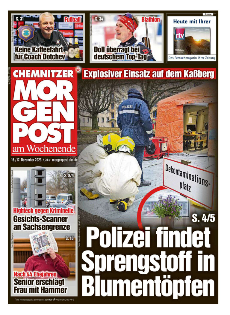 Chemnitzer Morgenpost 16 Dezember 2023 DE Chemnitzer Morgenpost Kitap Kapağı