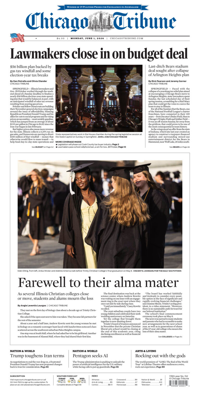 Chicago Tribune June 01 2026 Chicago Tribune Kitap Kapağı