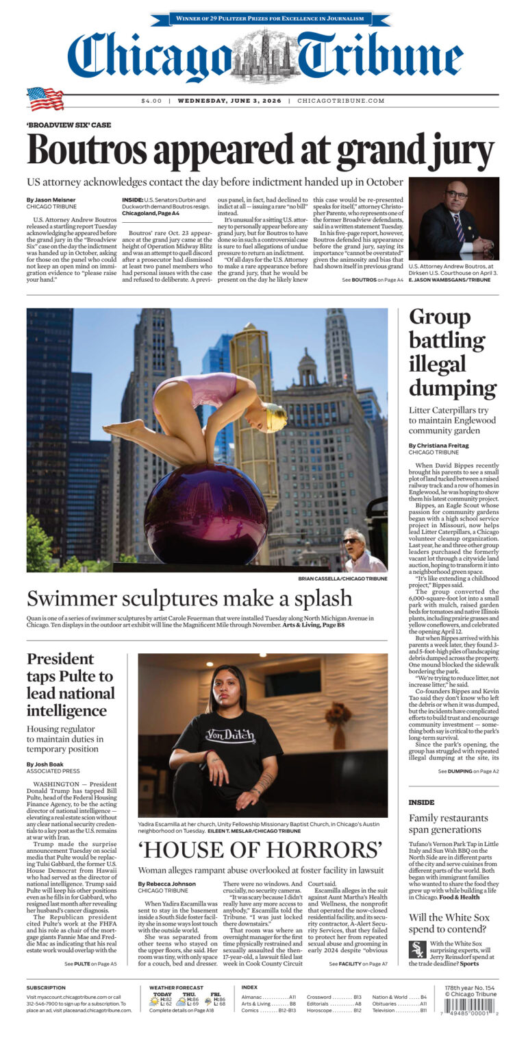 Chicago Tribune June 03 2026 Chicago Tribune Kitap Kapağı