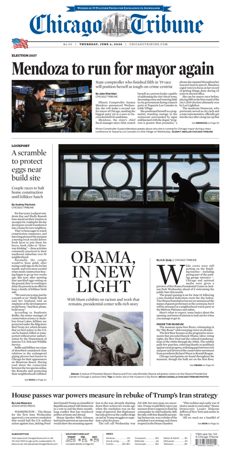 Chicago Tribune June 04 2026 Chicago Tribune Kitap Kapağı