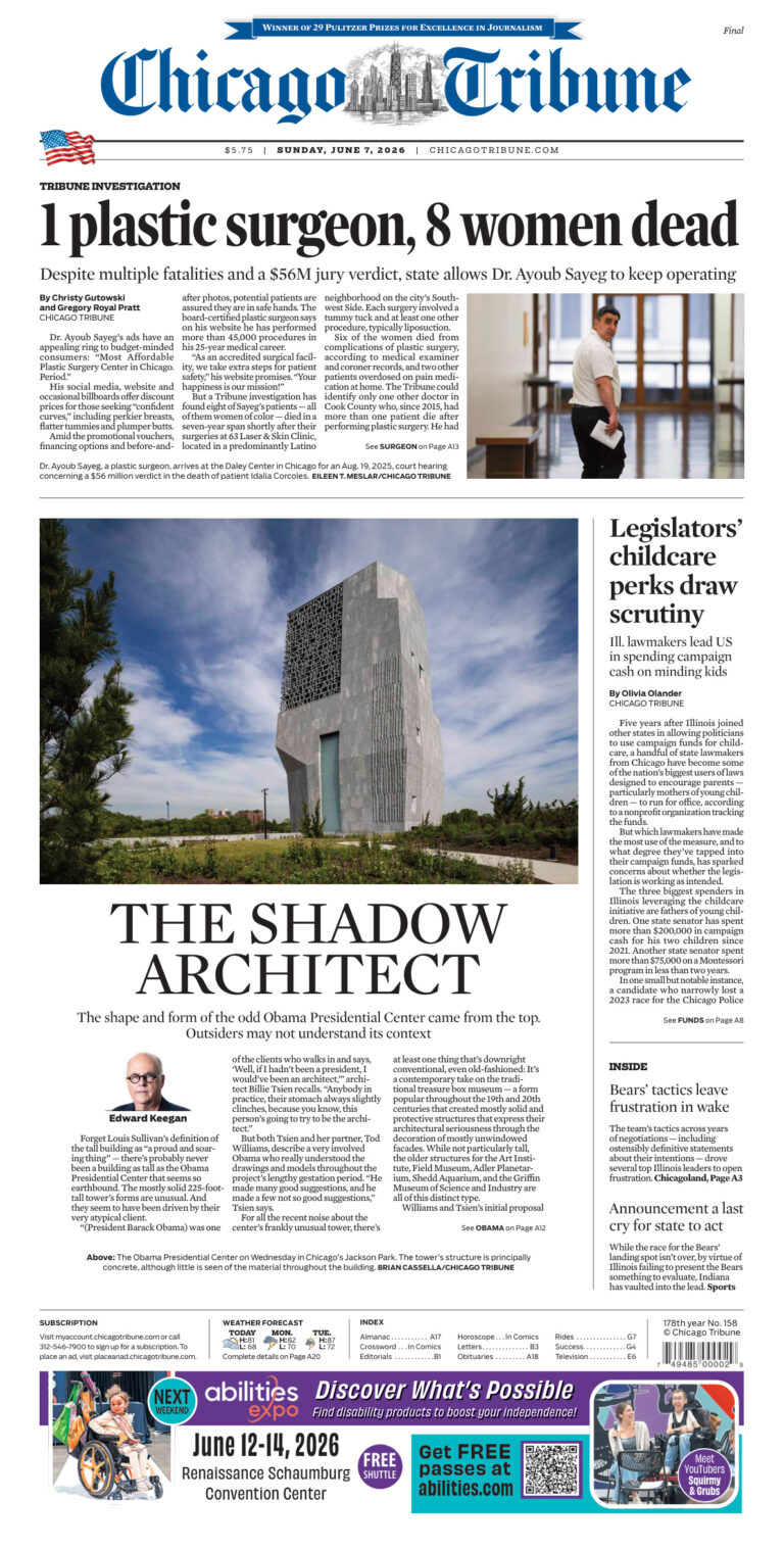 Chicago Tribune June 07 2026 Chicago Tribune Kitap Kapağı