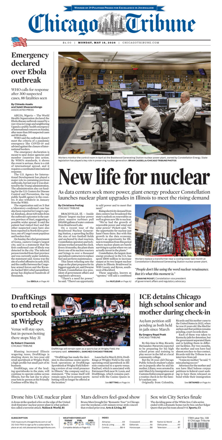 Chicago Tribune May 18 2026 Chicago Tribune Kitap Kapağı