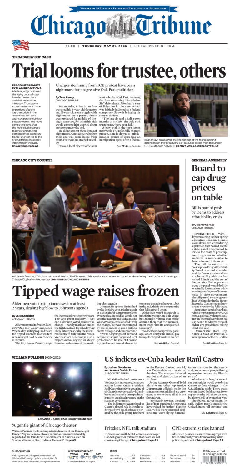 Chicago Tribune May 21 2026 Chicago Tribune Kitap Kapağı