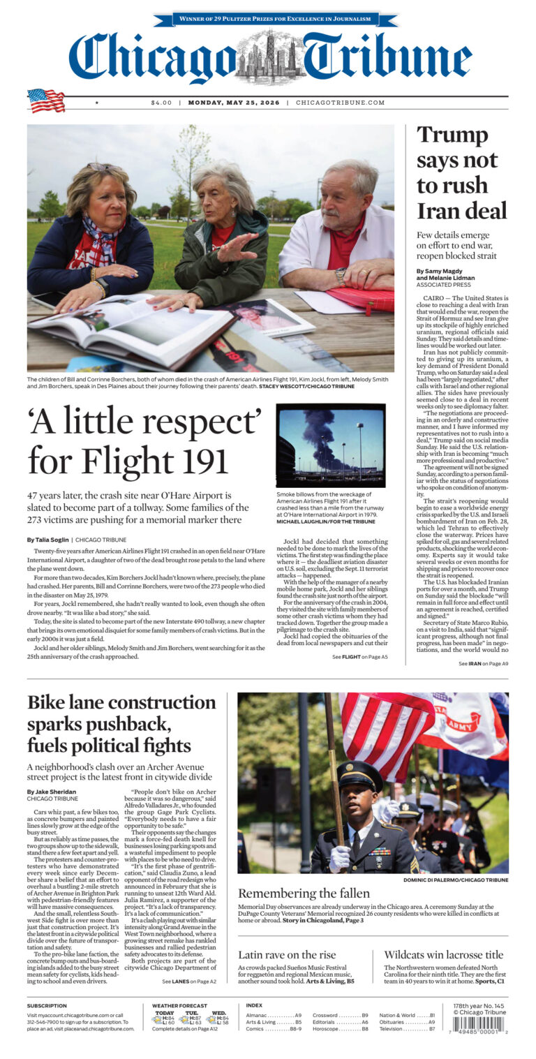 Chicago Tribune May 25 2026 Chicago Tribune Kitap Kapağı