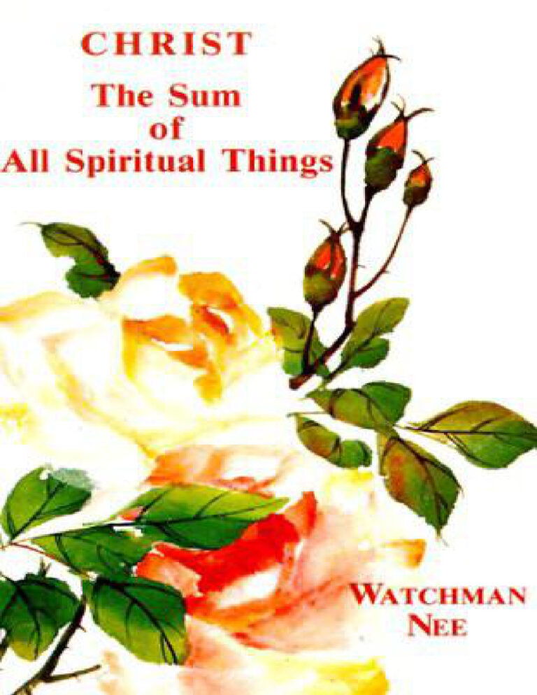 Christ the sum of all spiritual things Watchman Nee Kitap Kapağı