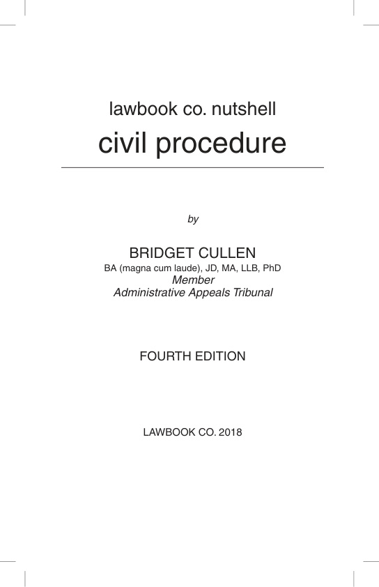 Civil Procedure Bridget Cullen Kitap Kapağı