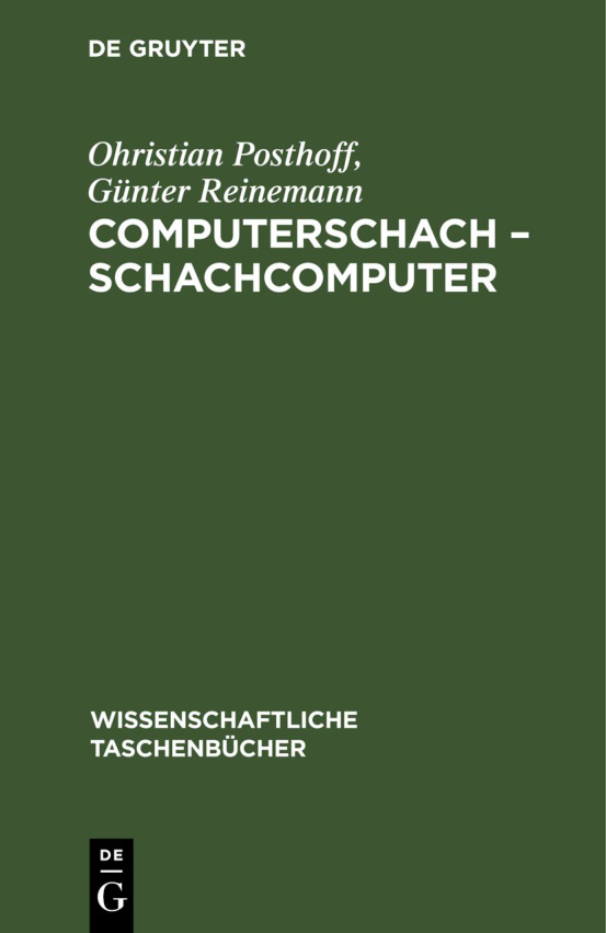 Computerschach Schachcomputer German Edition Ohristian Posthoff Kitap Kapağı