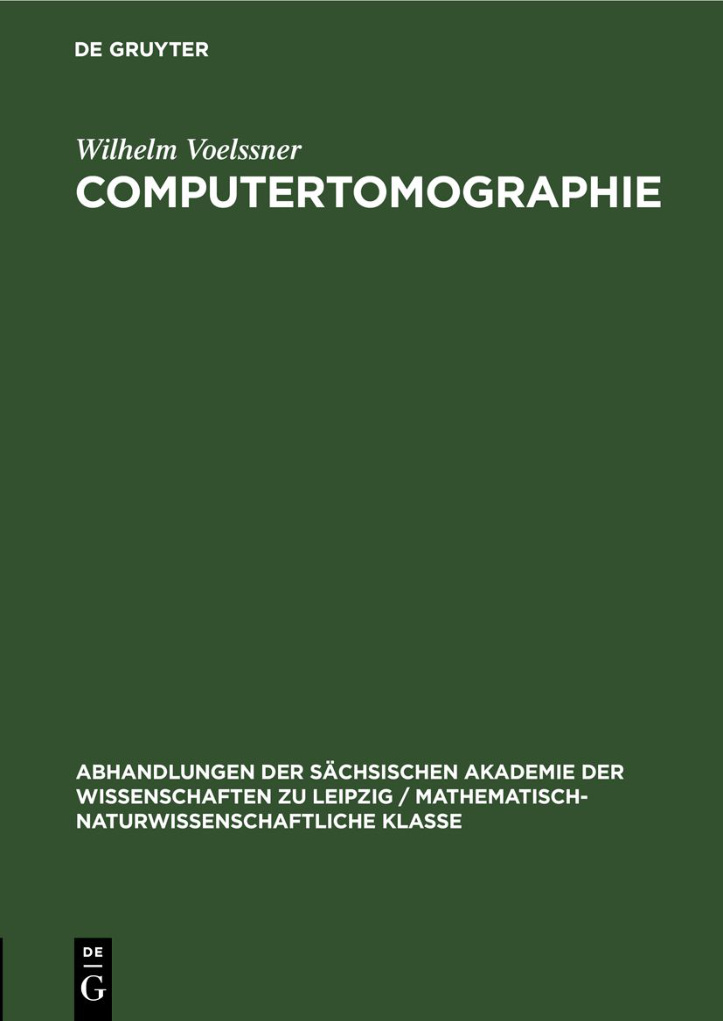 Computertomographie German Edition Wilhelm Voelssner Kitap Kapağı
