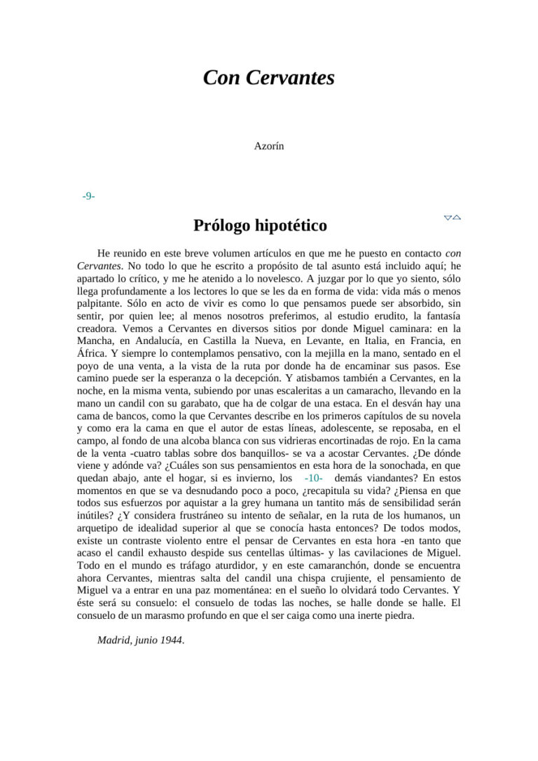 Con Cervantes Spanish Edition Azorin Kitap Kapağı