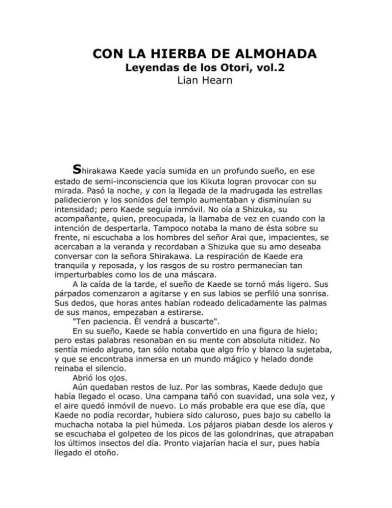 Con la hierba de almohada Leyendas Otor Lian Hearn Kitap Kapağı