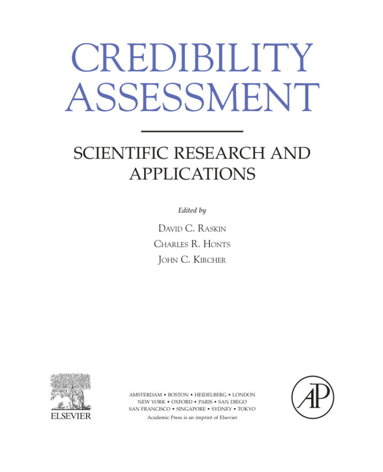 Credibility Assessment Scientific Research and Applications Raskin Kitap Kapağı