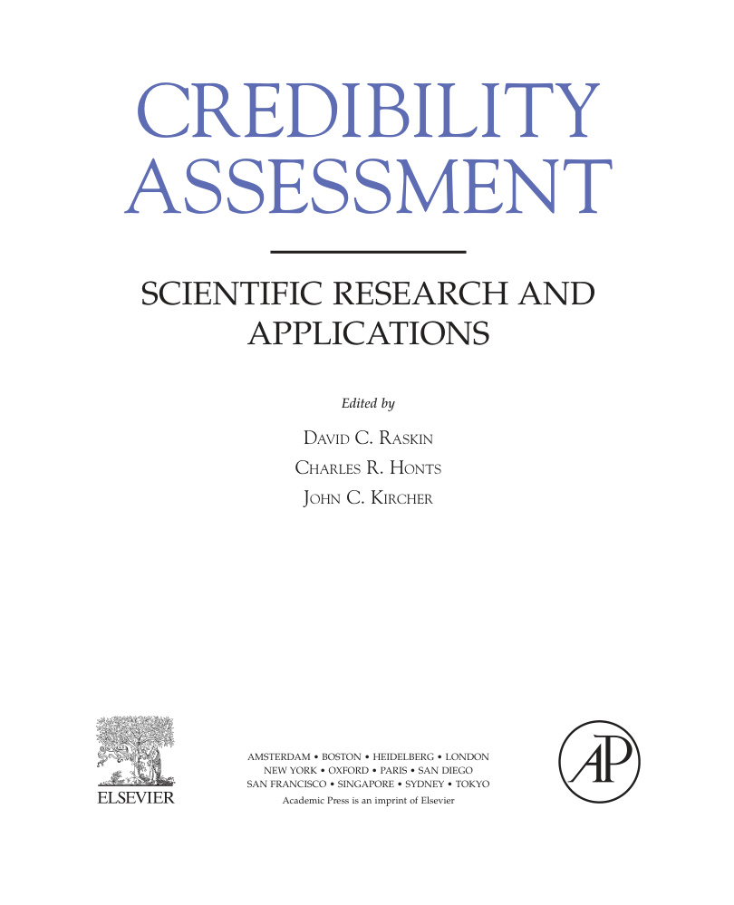 Credibility Assessment: Scientific Research and Applications PDF Download