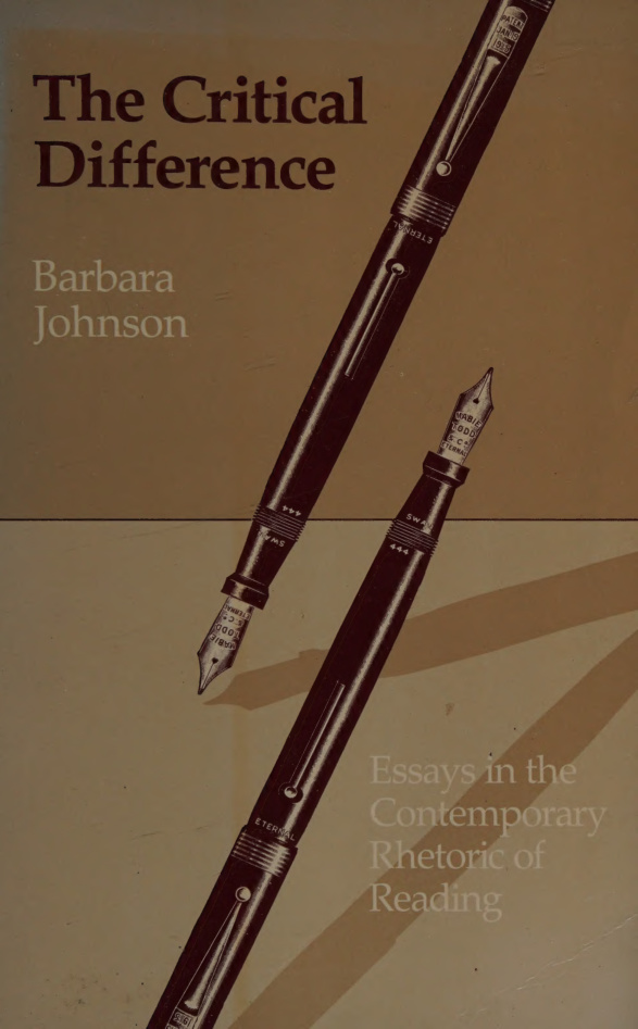 Critical Difference Barbara Johnson Kitap Kapağı