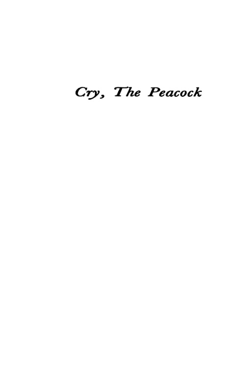 Cry the peacock Anita desai Kitap Kapağı