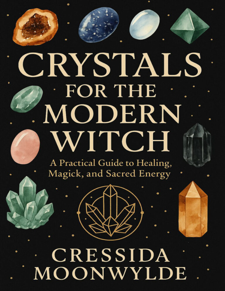 Crystals for the Modern Witch A Practical Guide to Healing Spellwork and Sacred Energy Cressida Moonwylde Kitap Kapağı
