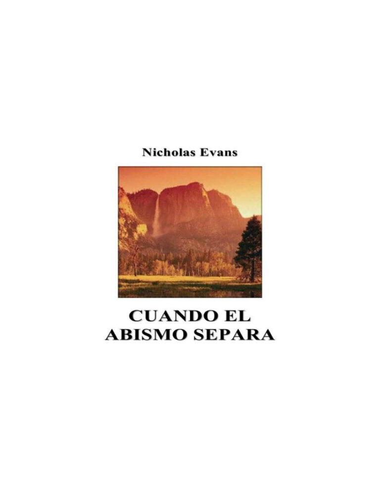 Cuando el abismo separa Nicholas Evans Kitap Kapağı