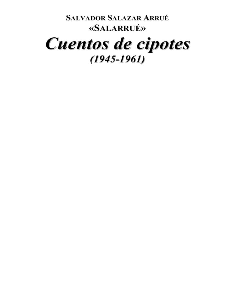 Cuento de Cipotes Salvador Salazar Arrue Kitap Kapağı