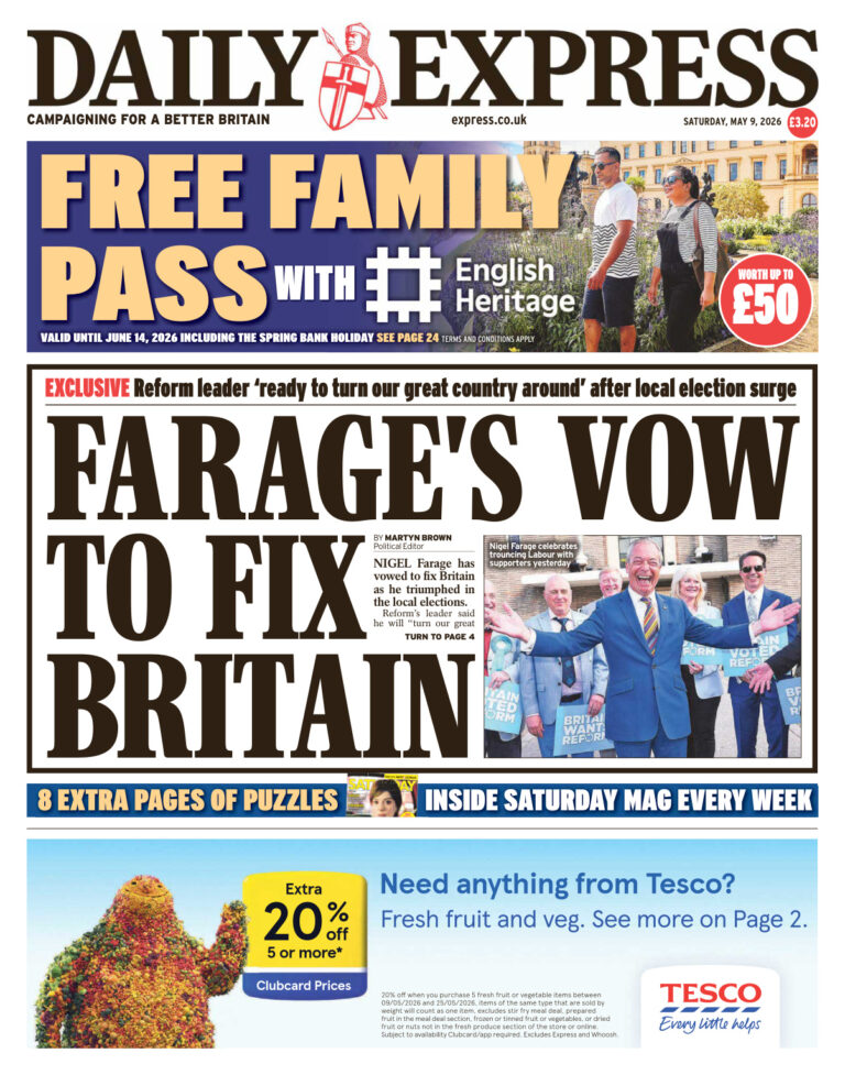 Daily Express 9 May 2026 Daily Express Kitap Kapağı