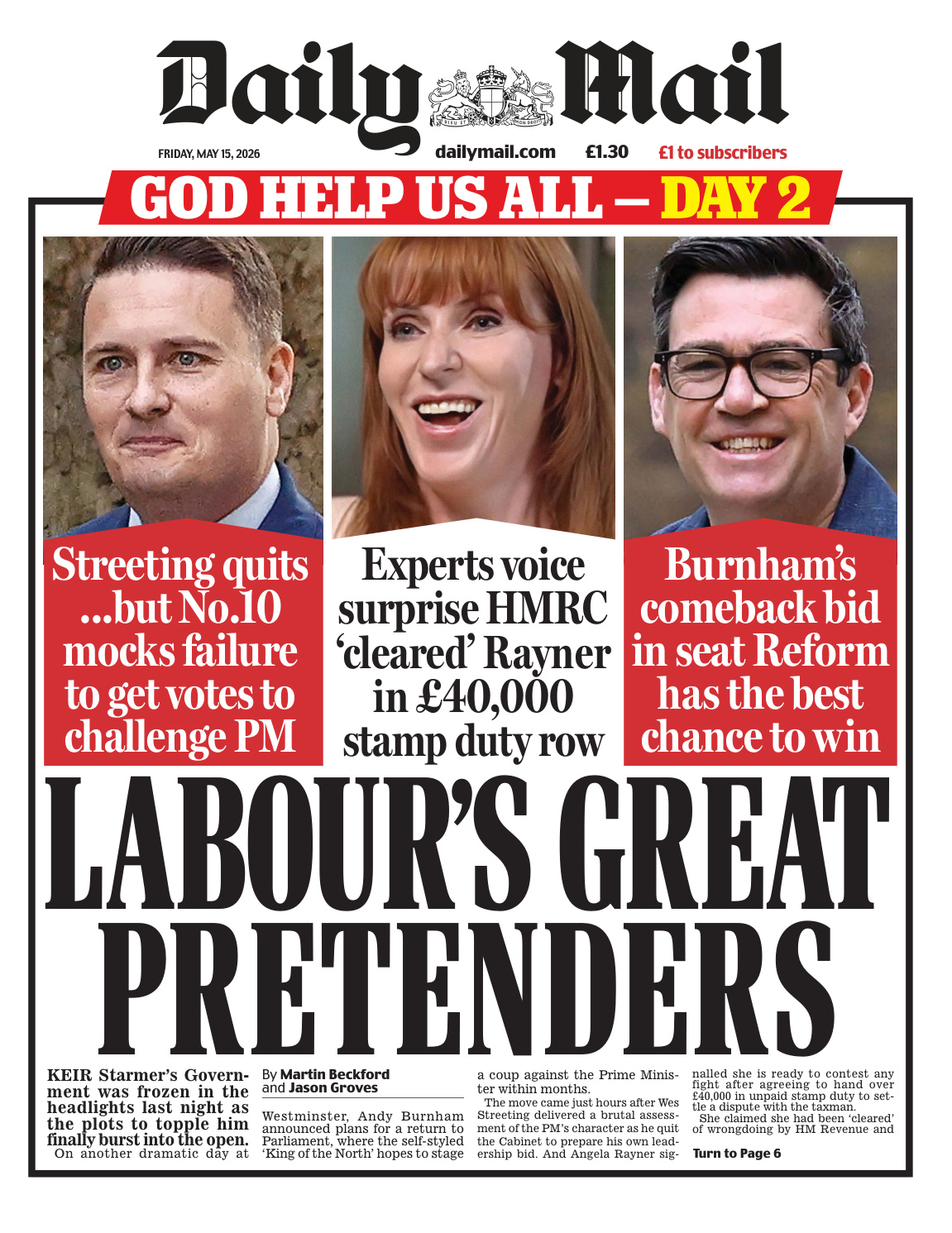 Daily Mail 15 May 2026 Daily Mail Kitap Kapağı