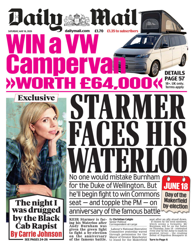 Daily Mail 16 May 2026 Daily Mail Kitap Kapağı