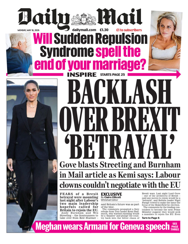Daily Mail 18 May 2026 Daily Mail Kitap Kapağı