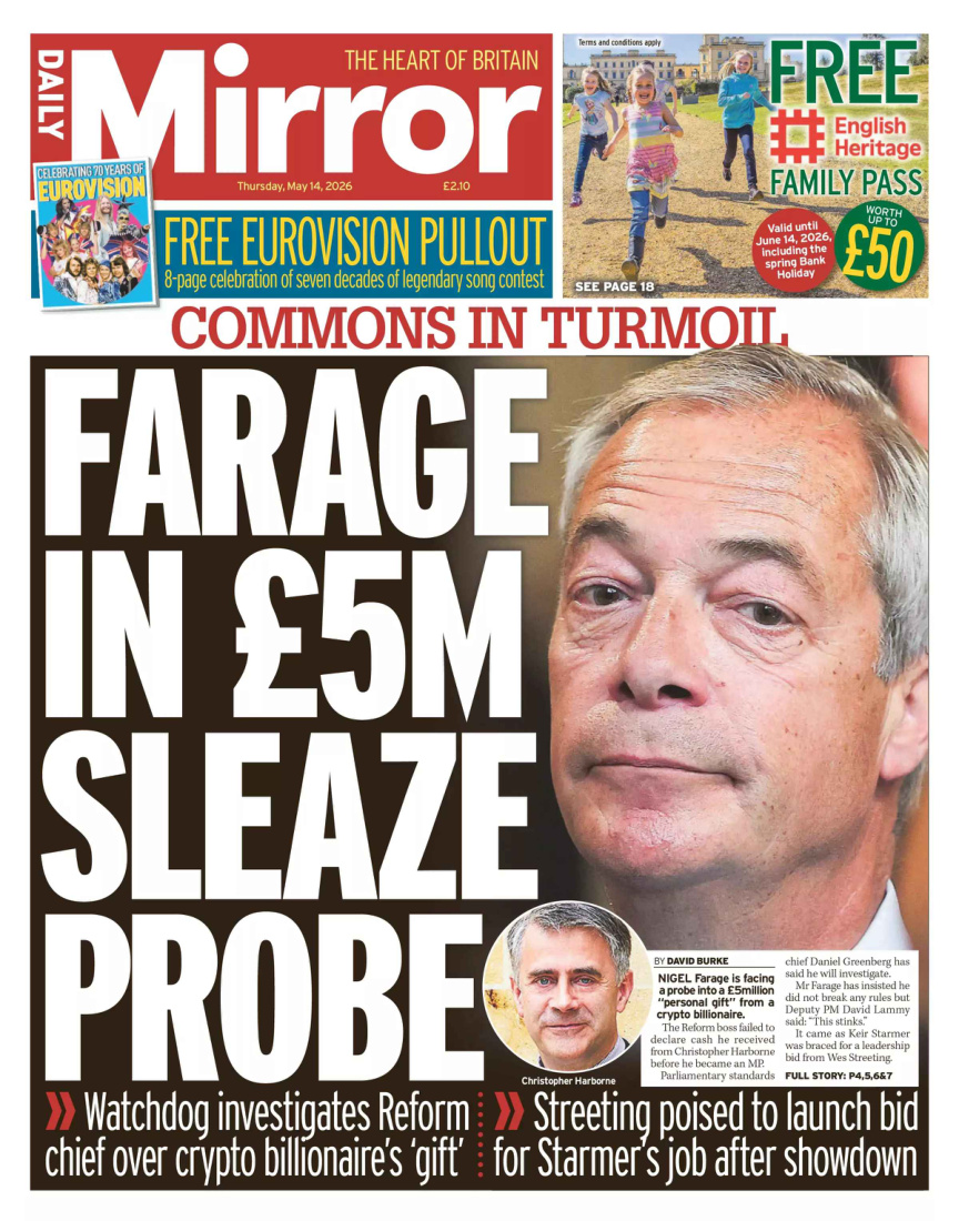 Daily Mirror 14 May 2026 Daily Mirror Kitap Kapağı