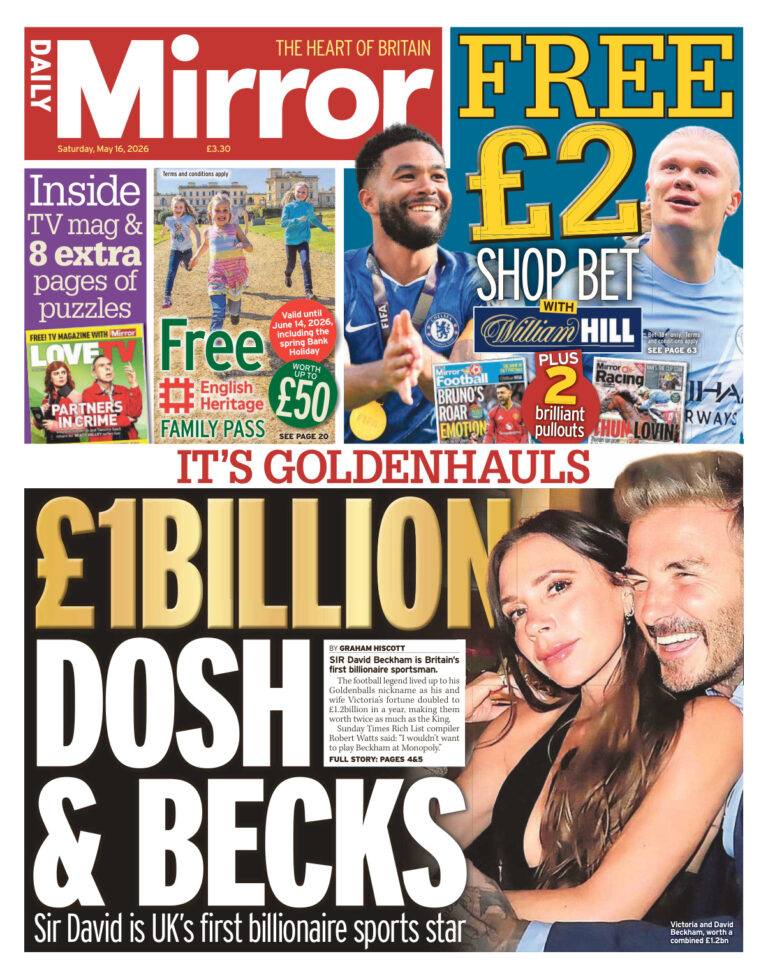 Daily Mirror 16 May 2026 Daily Mirror Kitap Kapağı
