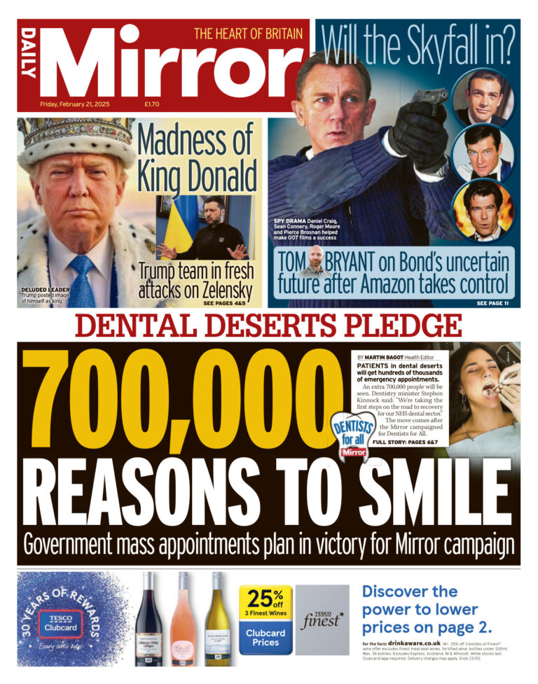 Daily Mirror 21 February 2025 Daily Mirror Kitap Kapağı