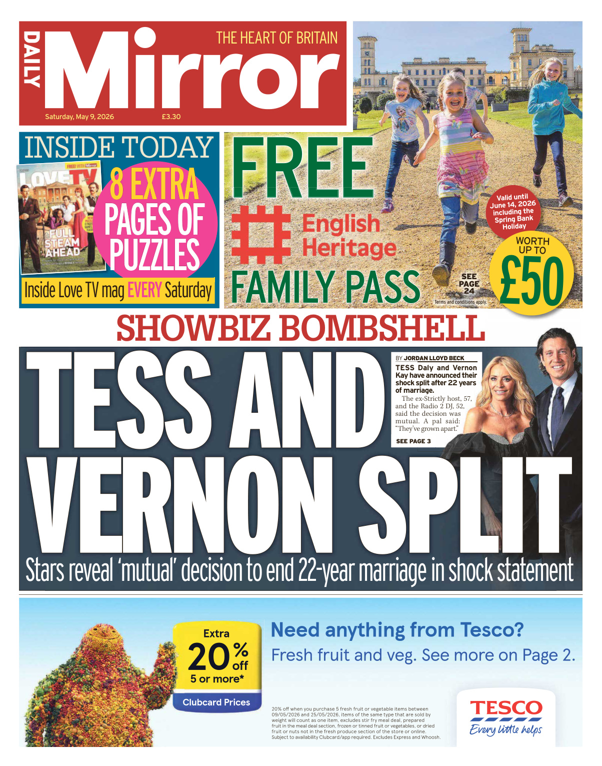 Daily Mirror 9 May 2026 Daily Mirror Kitap Kapağı