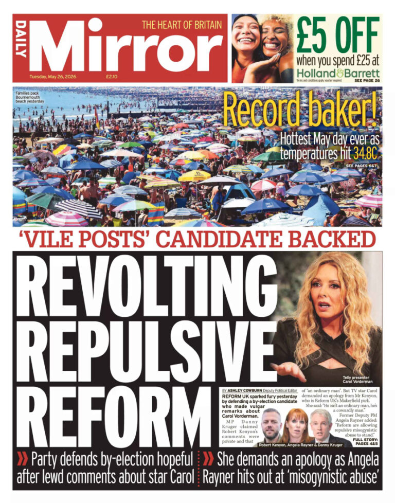 Daily Mirror May 26 2026 Daily Mirror Kitap Kapağı