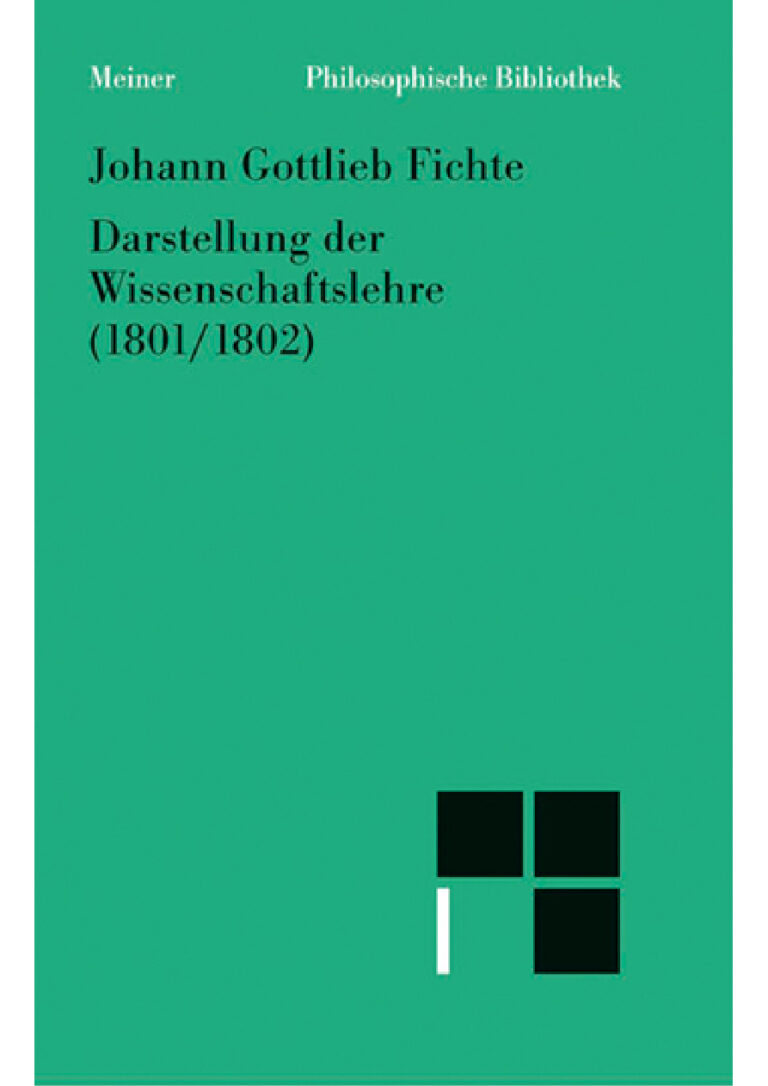 Darstellung der Wissenschaftslehre Aus den Jahren 180102 German Edition Johann Gottlieb Fichte Kitap Kapağı