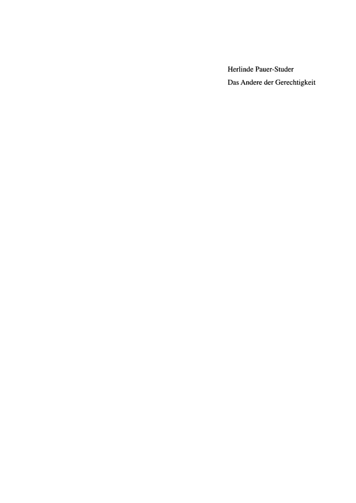 Das Andere der Gerechtigkeit German Edition Herlinde Pauer Studer Kitap Kapağı