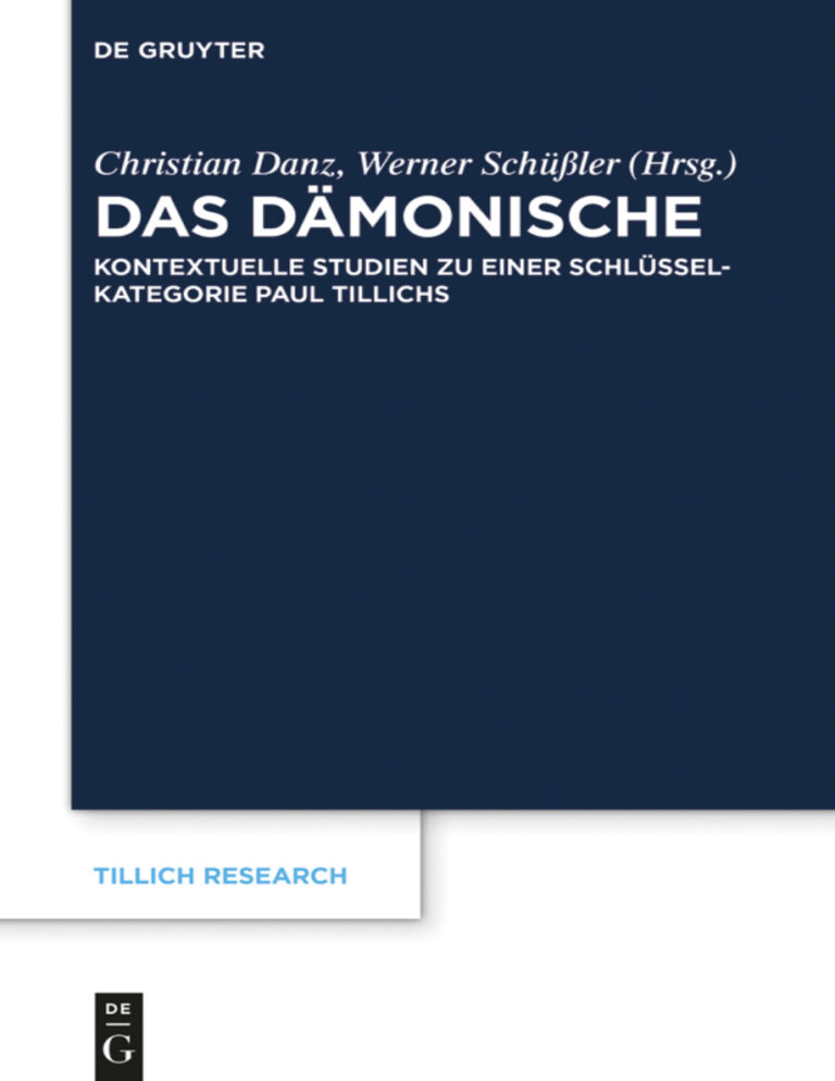 Das Damonische Kontextuelle Studien zu einer Schlusselkategorie Paul Tillichs German Edition Christian Danz Kitap Kapağı