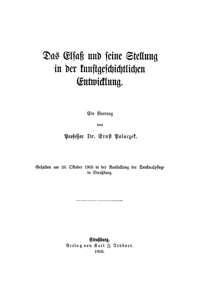 Das Elsass und seine Stellung in der kunstgeschichtlichen Entwicklung German Edition Ernst Polaczek Kitap Kapağı
