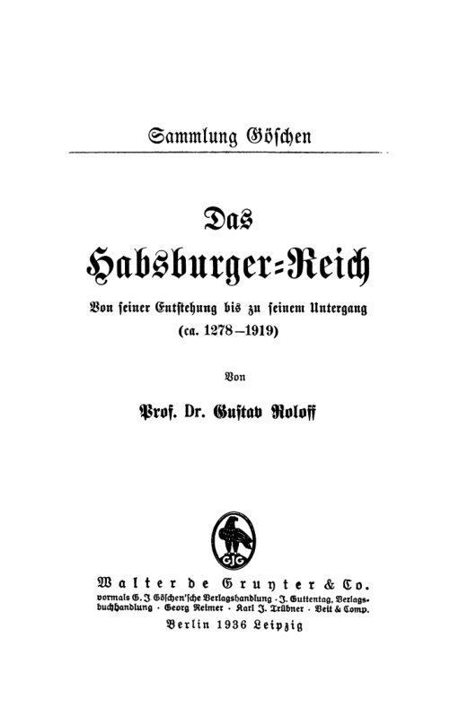 Das Habsburger Reich German Edition Gustav Roloff Kitap Kapağı