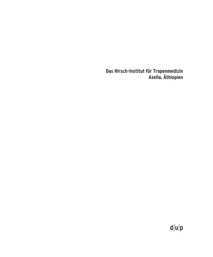 Das Hirsch Institut fur Tropenmedizin German Edition Dieter Haussinger Kitap Kapağı