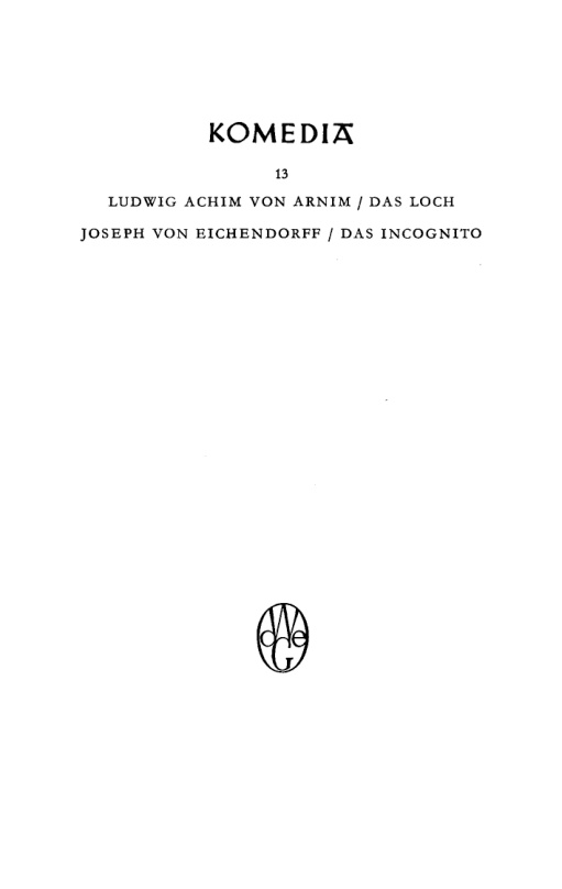 Das Loch oder Das wiedergefundene Paradies Das Incognito oder Die mehreren Konige oder Alt und Neu German Edition Achim von Arnim Kitap Kapağı