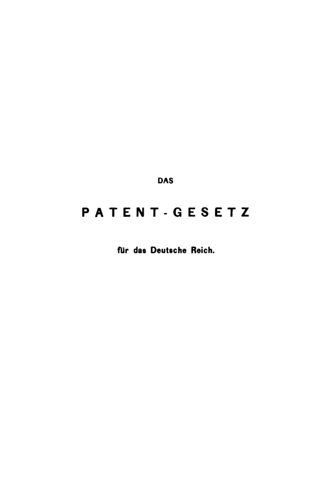Das Patentgesetz fur das Deutsche Reich German Edition Hermann Grothe Kitap Kapağı