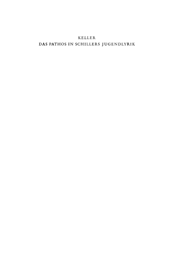 Das Pathos in Schillers Jugendlyrik German Edition Werner Keller Kitap Kapağı