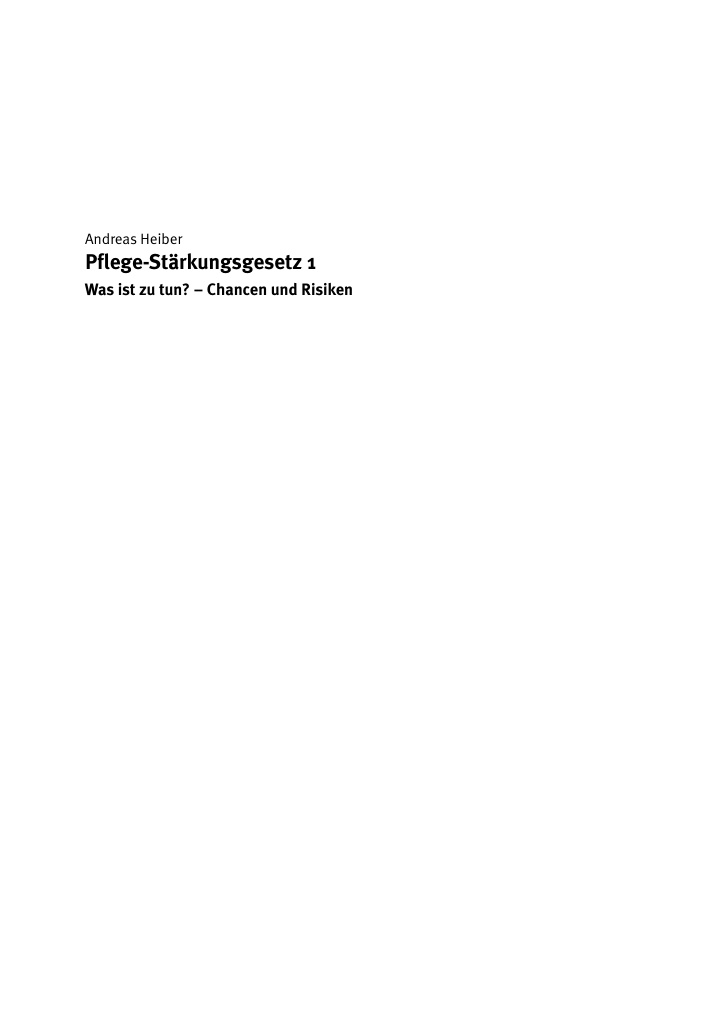 Das Pflege Starkungsgesetz 1 German Edition Andreas Heiber Kitap Kapağı