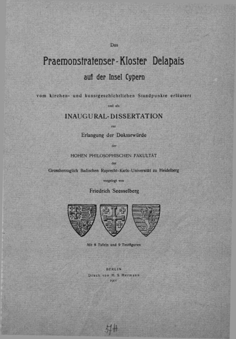 Das Pramonstratenser Kloster Delapais auf der Insel Cypern vom kirchen und kunstgeschichtlichen Standpunkte aus erlautert German Editi Kitap Kapağı