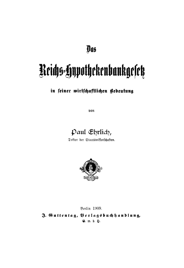 Das Reichs Hypothekenbankgesetz German Edition Paul Ehrlich Kitap Kapağı