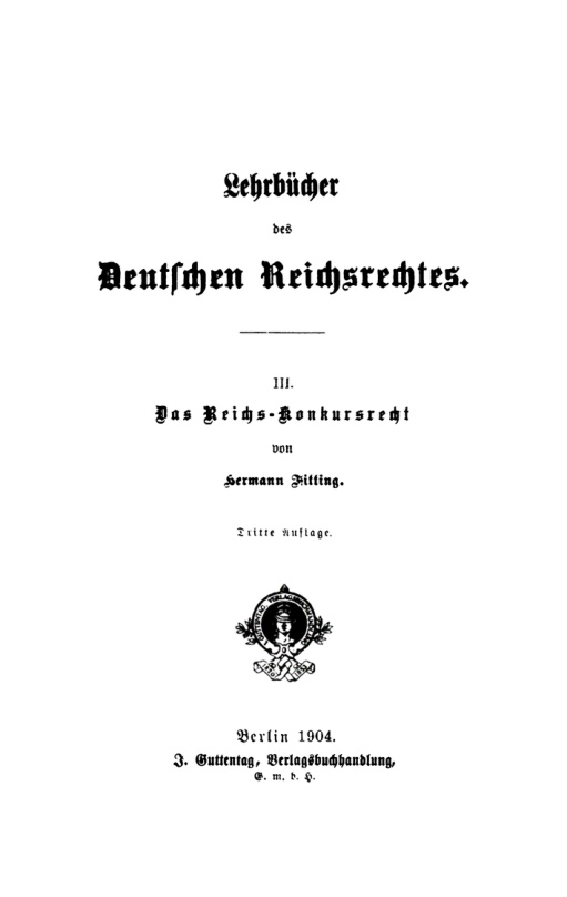 Das Reichs Konkursrecht German Edition Hermann Fitting Kitap Kapağı