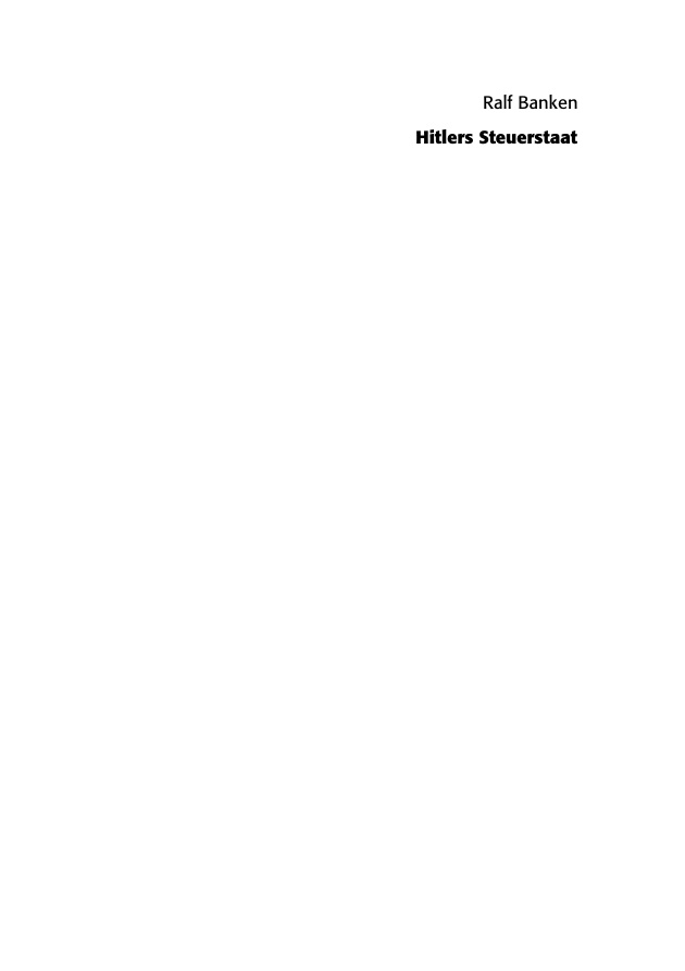 Das Reichsfinanzministerium im Nationalsozialismus Hitlers Steuerstaat German Edition Ralf Banken Kitap Kapağı