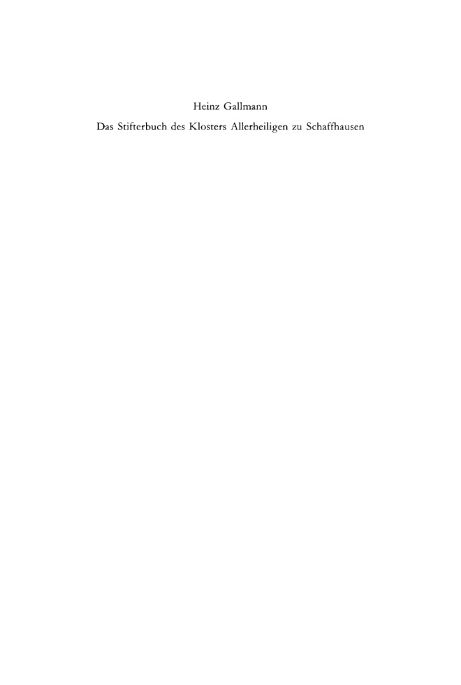 Das Stifterbuch des Klosters Allerheiligen zu Schaffhausen German Edition Heinz Gallmann Kitap Kapağı