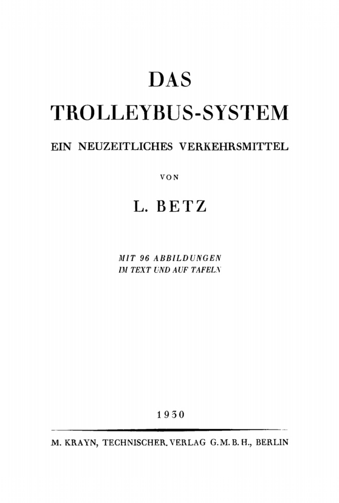 Das Trolleybus system German Edition Louis Betz Kitap Kapağı